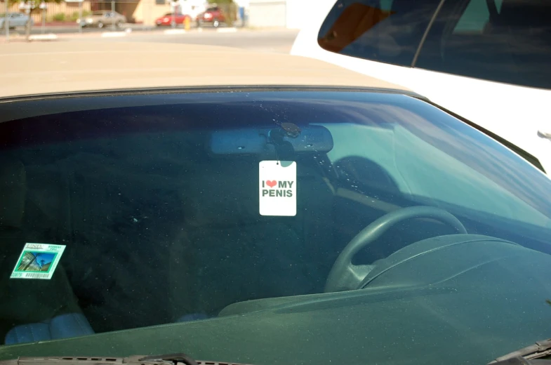 a car that has a sticker on it