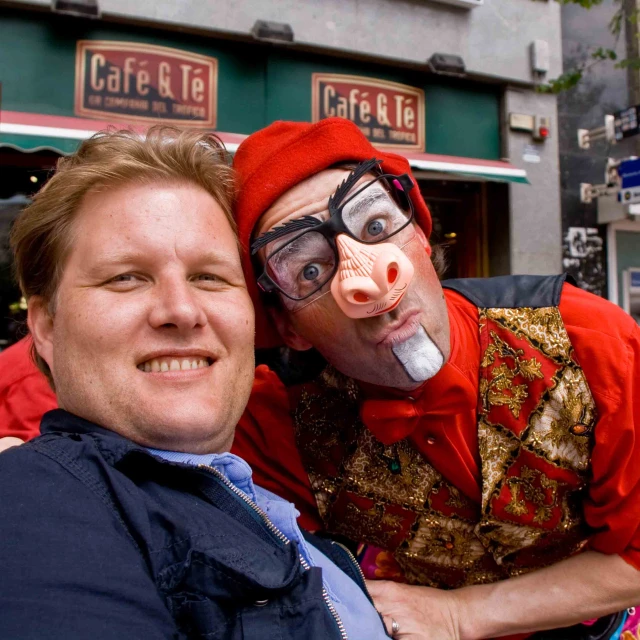 a couple of people wearing silly looking costumes