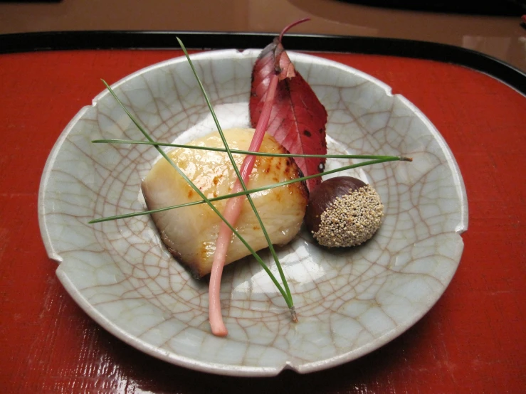 an assortment of food is shown on a white plate