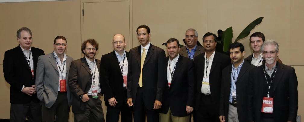 a group of men in suits standing together