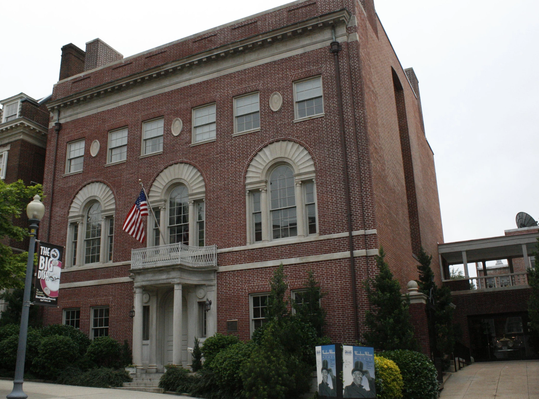 the outside view of an old brick building