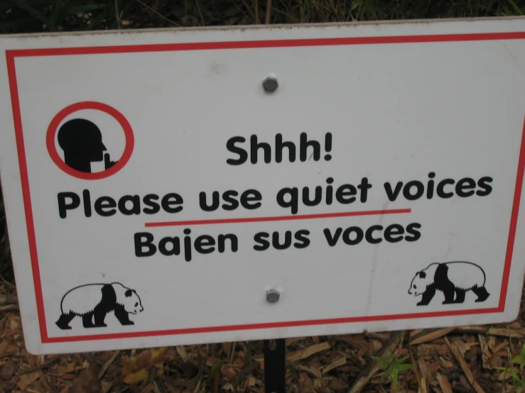 a sign that says people use quiet voice to please the elephant
