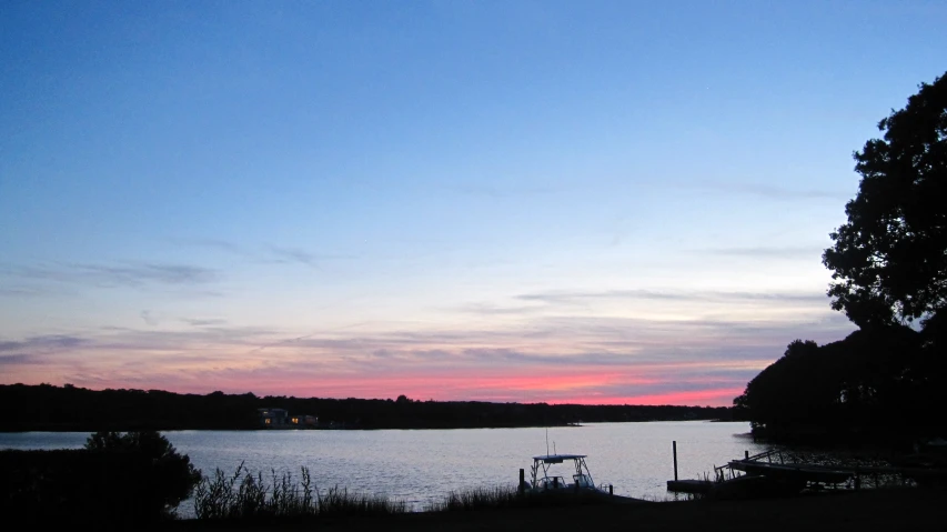 the sunset is almost ready on this lake