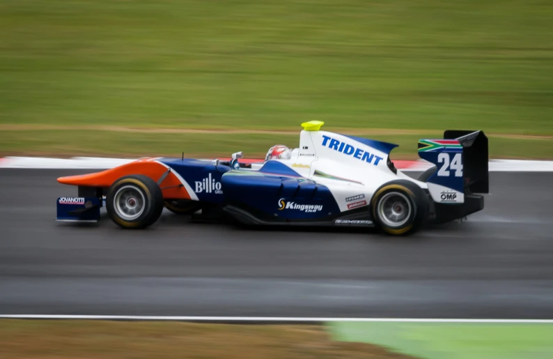 a race car driving on a racing track