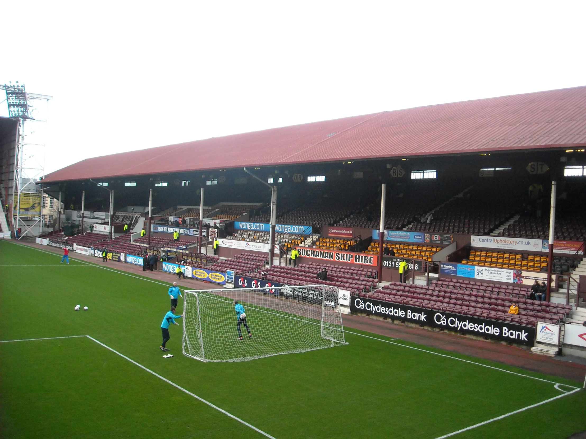 an empty football stadium filled with lots of people