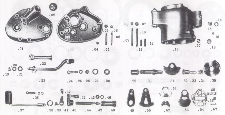 an image of parts to make a car engine
