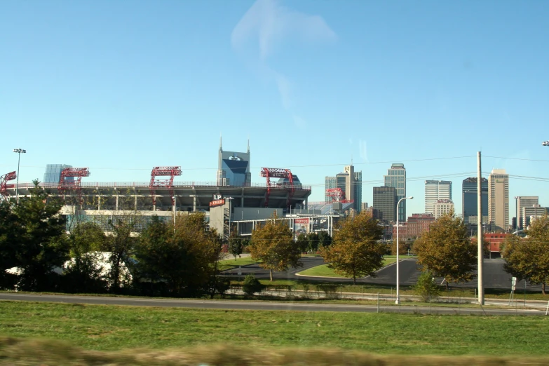 an empty stadium with the red sox on it's roof