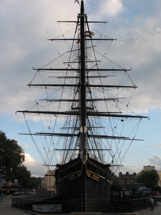 a ship that is parked outside in the water