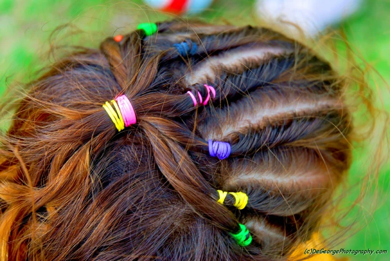 girl with long id with rollers in it