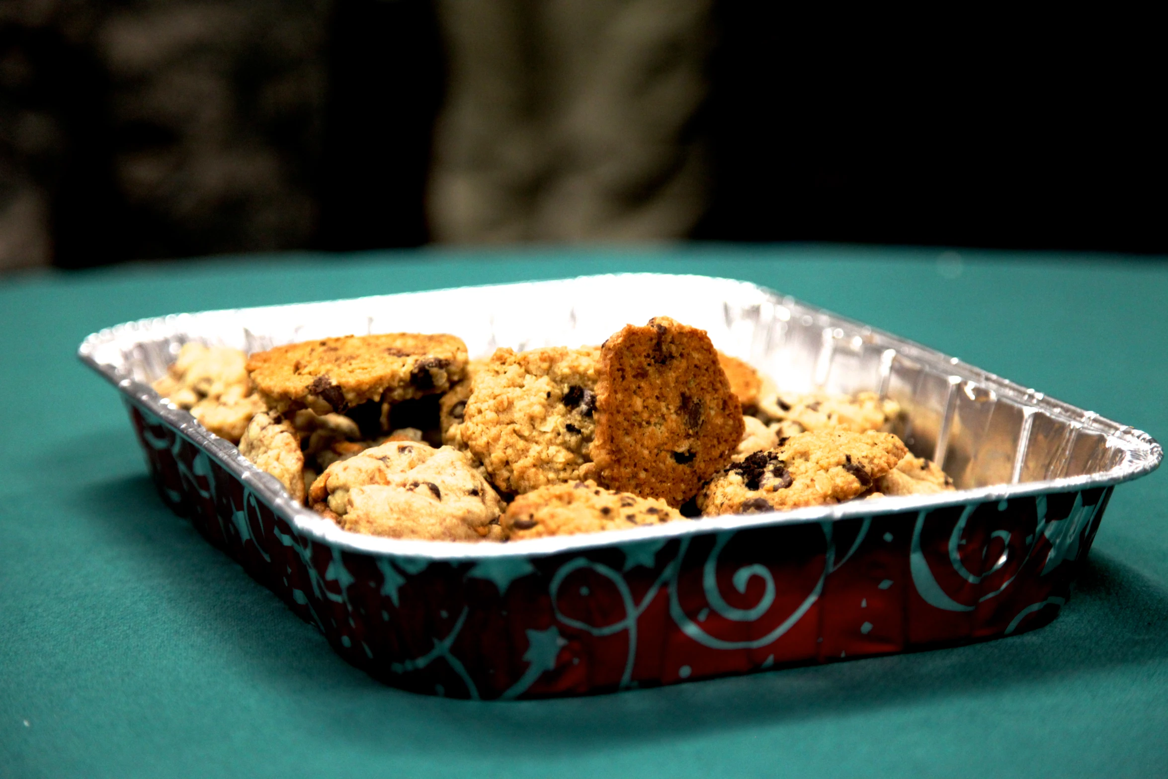 a tin of food sitting on a table