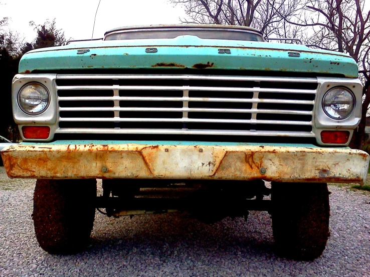 a close up of a truck on the ground