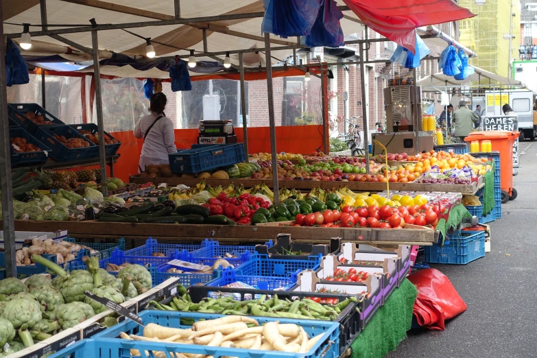 the farmers market is filled with many fresh produce