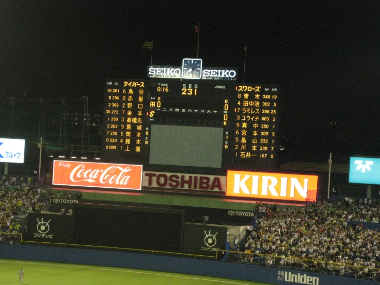 an electronic scoreboard shows their time for a game
