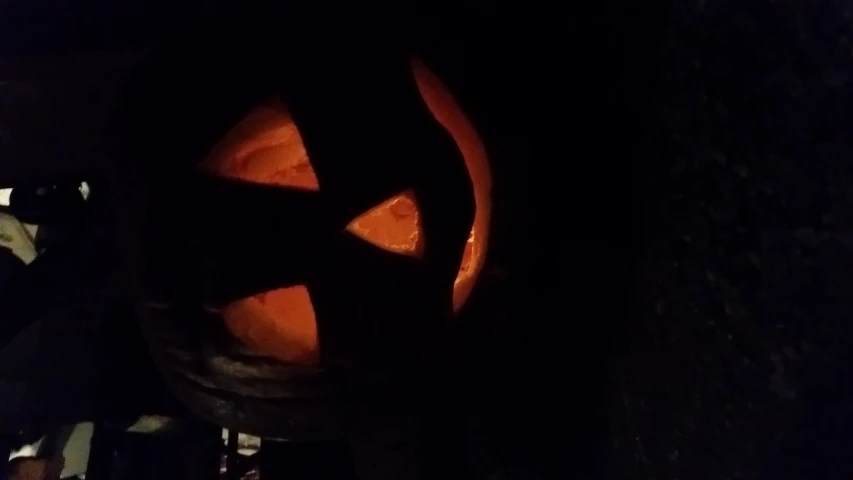 a close up of a jack o lantern pumpkin