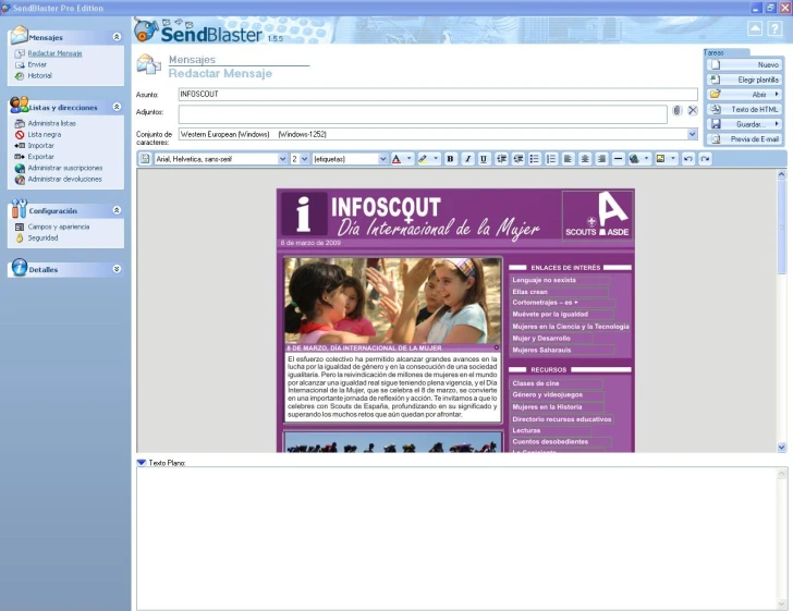 a computer screen with a webpage showing two women and one has a pink background