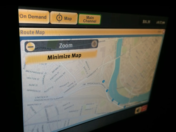a close up of a computer screen with a map on it