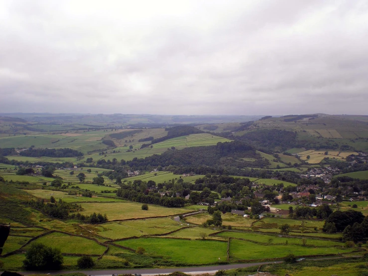 there are many fields on this land in the daytime