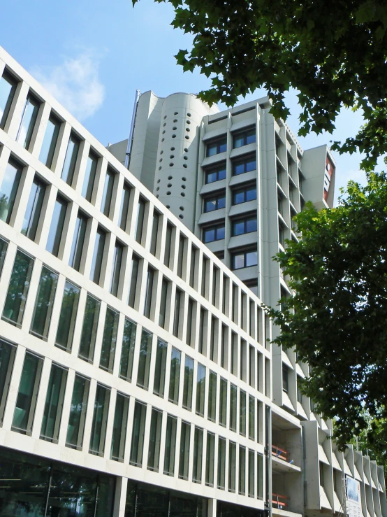 the view of several building from across the street