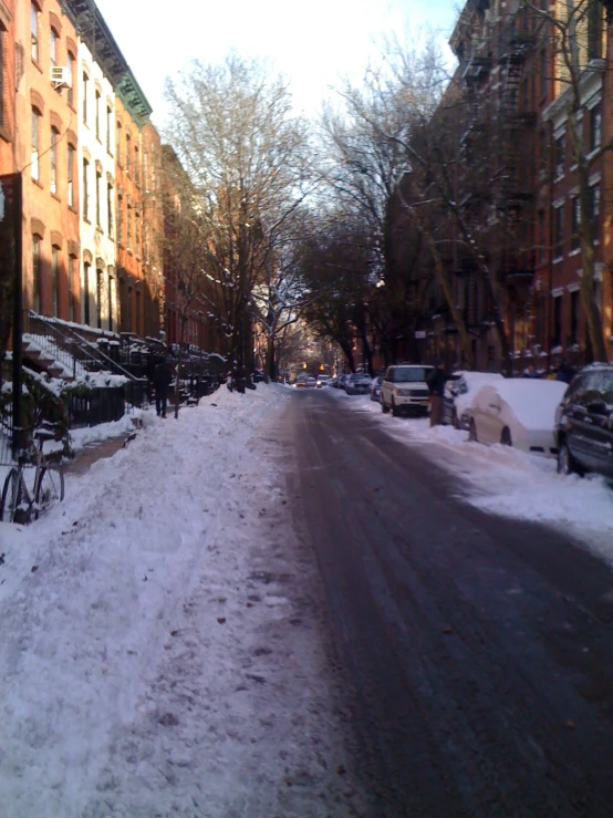 this is a po of a street that looks really snow - covered
