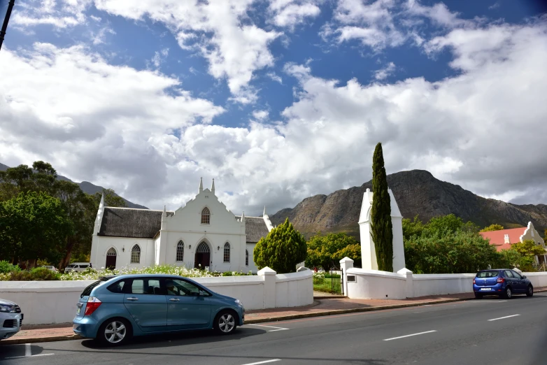 a small church on the side of the road