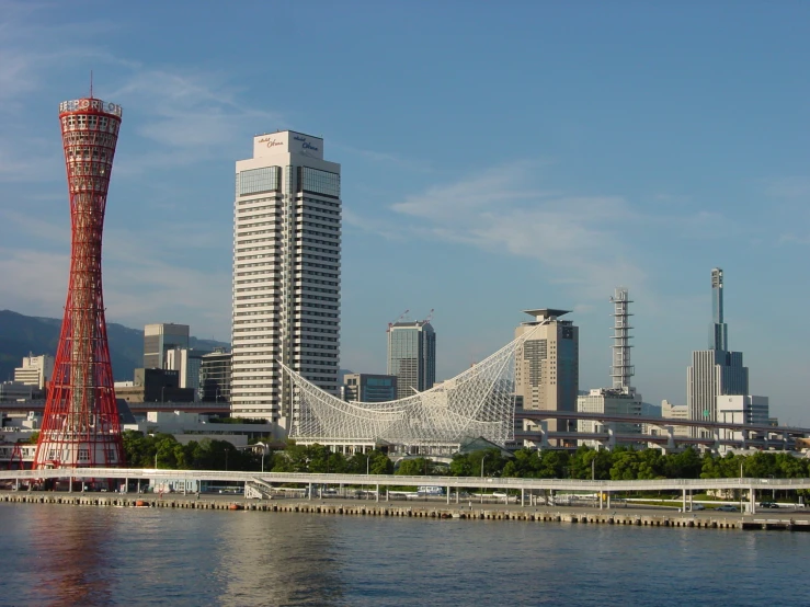 this is the view of a large city in an ocean port