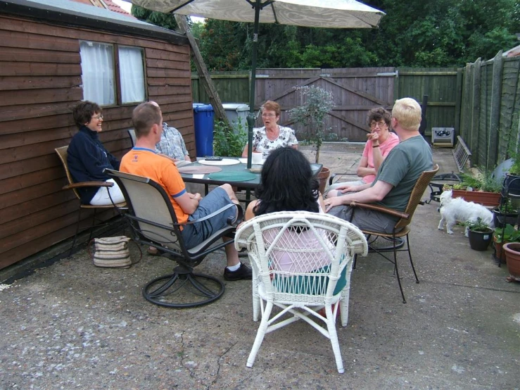 a group of people gathered around a table