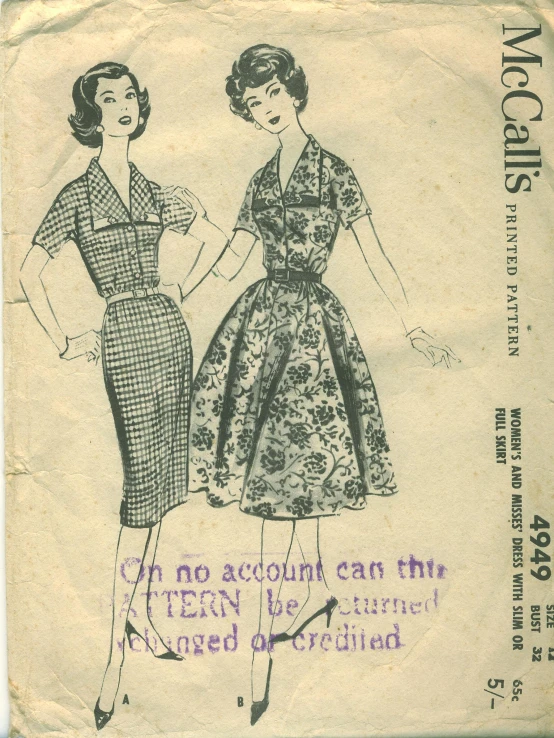 a vintage sewing pattern with the caption,'this is what you wear to work in