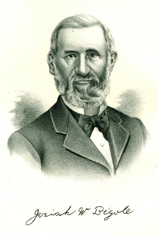 an old portrait of a man wearing a suit and bow tie