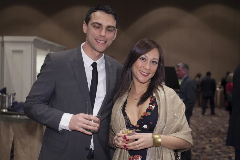 a man and woman dressed up posing for a po