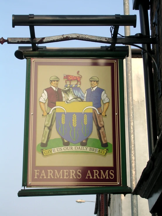 a large sign is displayed on the side of a building