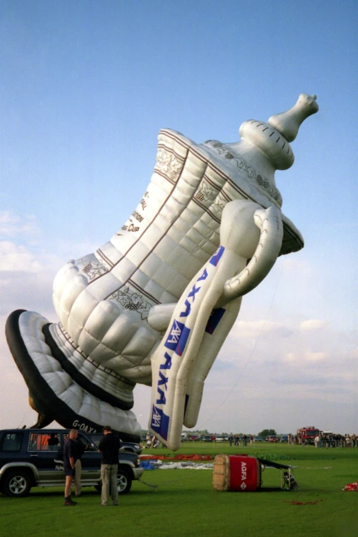 a large white balloon with the word sparta on it