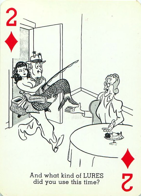 an old playing card depicting an ace with a girl dancing