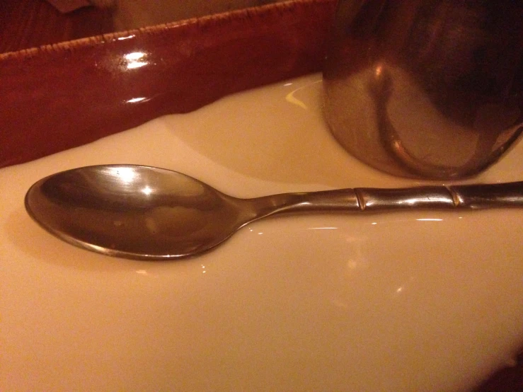 a spoon that is sitting on a counter