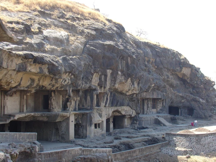 this is a cave dwelling on a cliff face