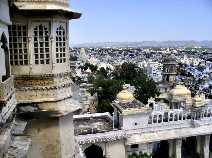 the view of many buildings from a tower