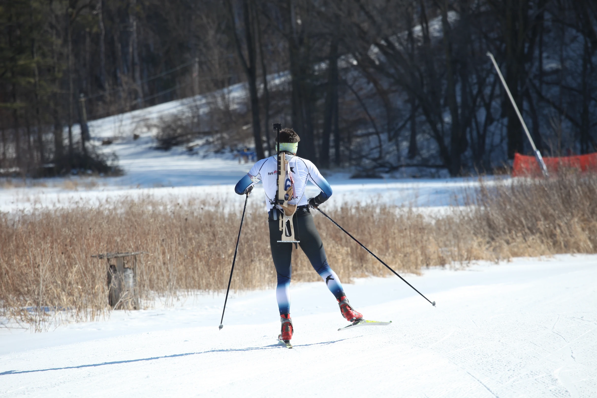 woman on skis going across the snow