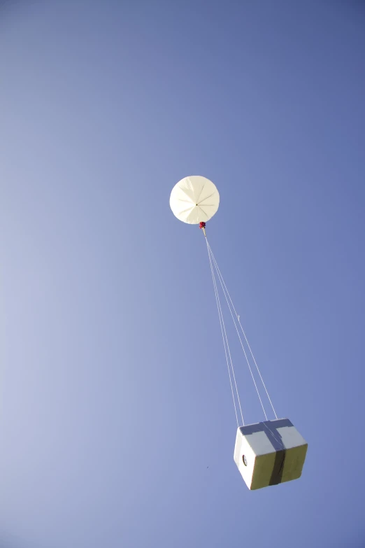 a kite is flying through the air