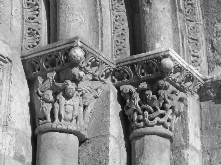 architectural details on a building outside of a cathedral