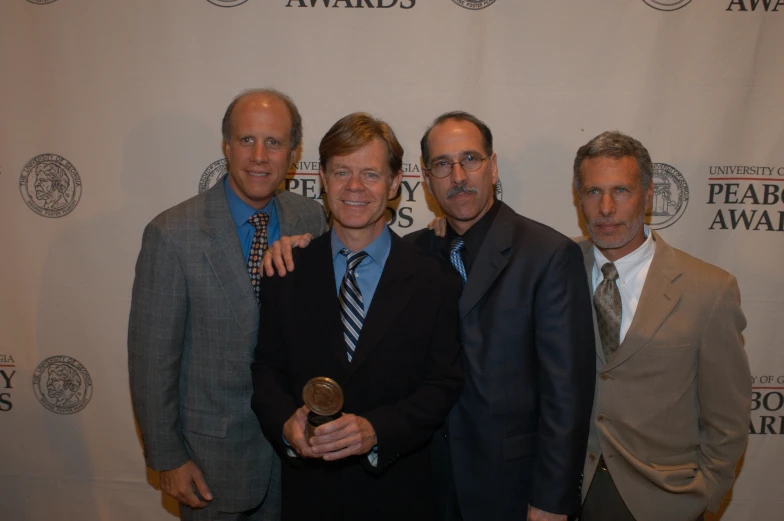 a group of men posing for a po together