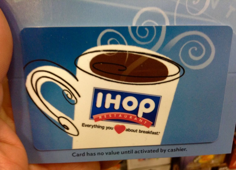 a sticker has the image of coffee inside of it