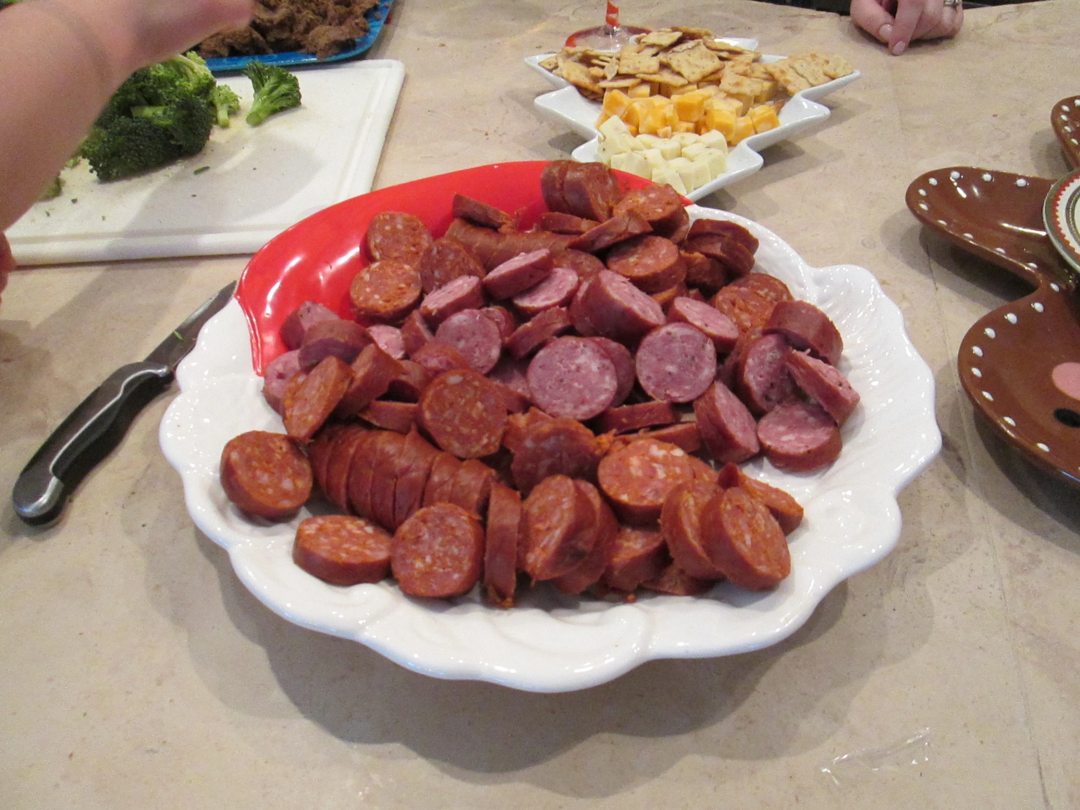 cooked sausage on the plate ready to be served