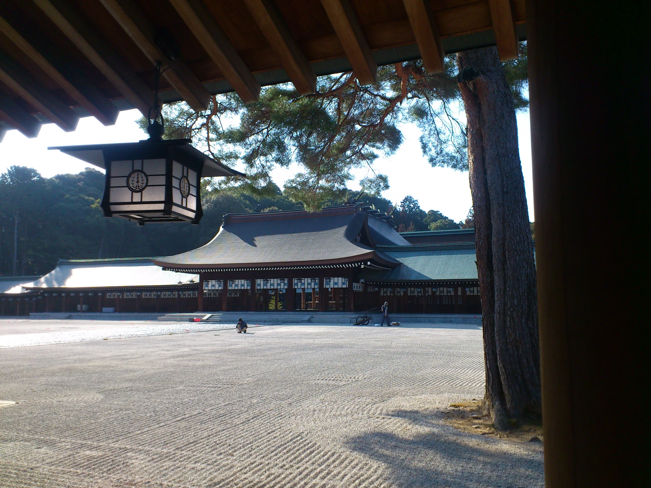 a light is on over an outdoor area