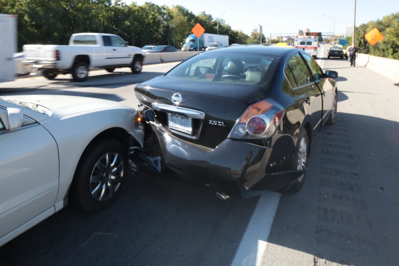 car that has been flipped on it and was facing the other way