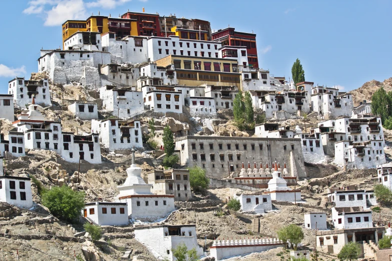 a mountain full of buildings and houses