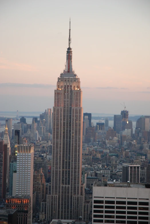 a view of the city from above of the empire building