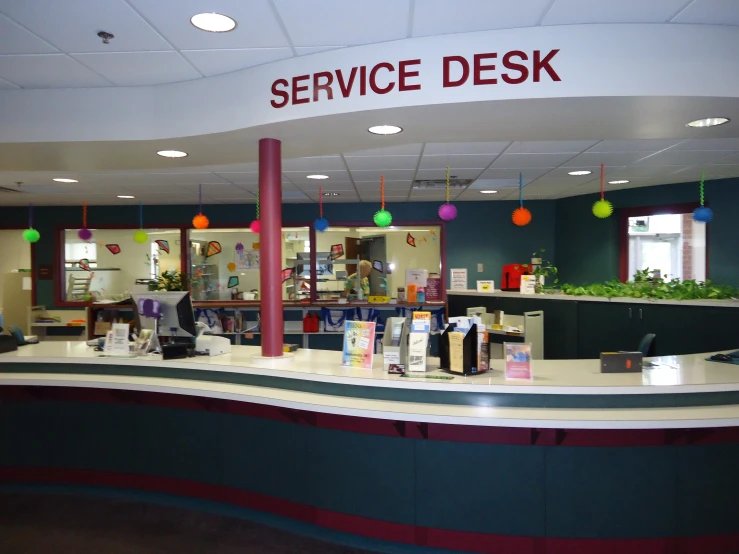 a picture of the service desk inside a restaurant