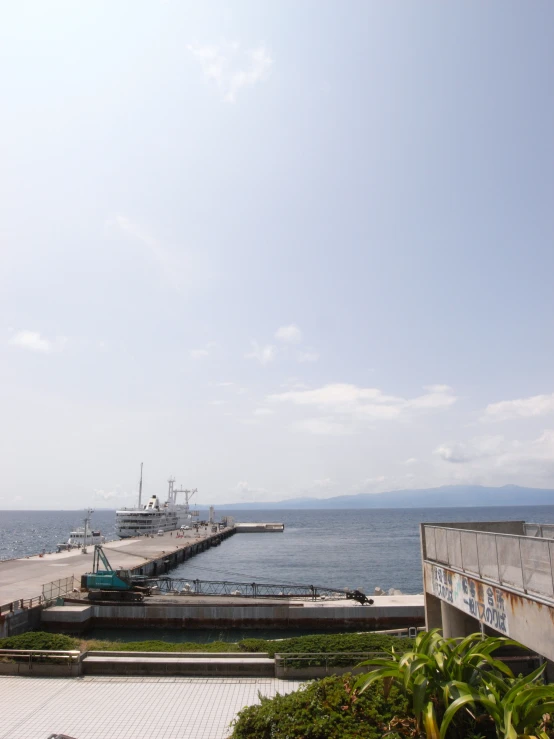 a pier at the end of a long walkway