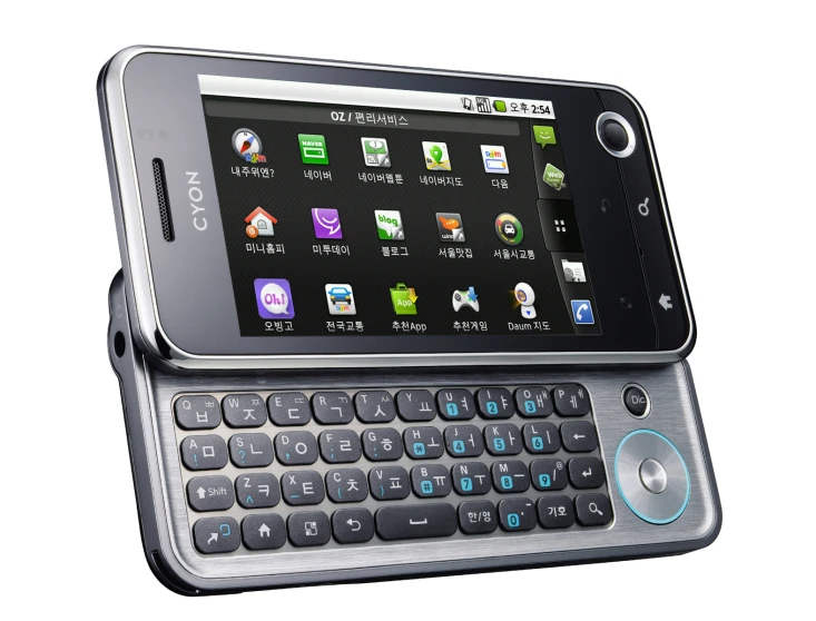 a blackberry - style cellphone is shown on the dock