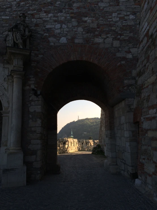 a gate with arches on the side of it