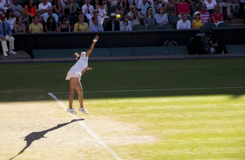 a woman swinging a tennis racquet at a tennis ball